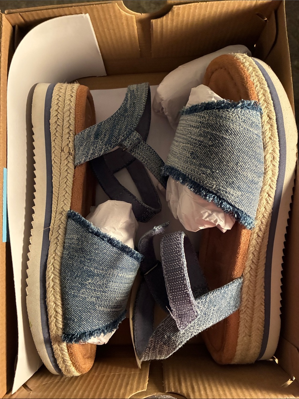 TOMS Diana Sandal Dark Sky Textured Denim - Picture 5 of 8